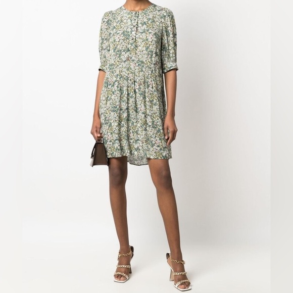 ZADIG & VOLTAIRE Risla Dress Medium Risla Liberty-floral Crinkle Dress In Gelb - Picture 1 of 11
